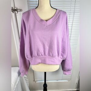 No Boundaries Light Purple Crop Top Sweatshirt -NWT